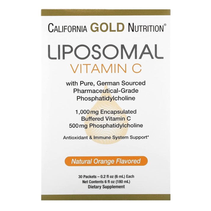 California Gold Nutrition, Liposomal Vitamin C, 1,000 mg, 30 Packets, 0.2 fl oz (6 ml) Each