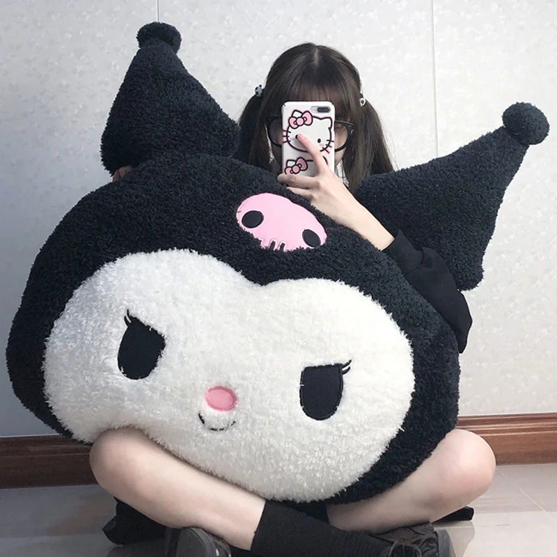 Essential Must 40cm Cartoon Kuromi Doll Stuffed Toys Children Sanrio Plush Sofa Large Throw Pillow Creative Couple Be... - Image 2