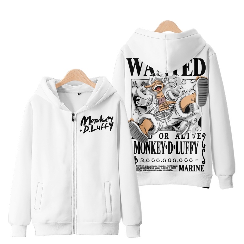 Purpose Have New Anime One Piece Luffy Gear 5 Nika Zipper Hoodie Japanese Men's Fashion Women's Loose 3D Printing Swe... - Image 3