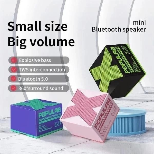 X1 Small Bluetooth Speaker with Stereo Sound Bass Mini Speaker with Built-in-Mic Hands-Free Call Portable Speaker