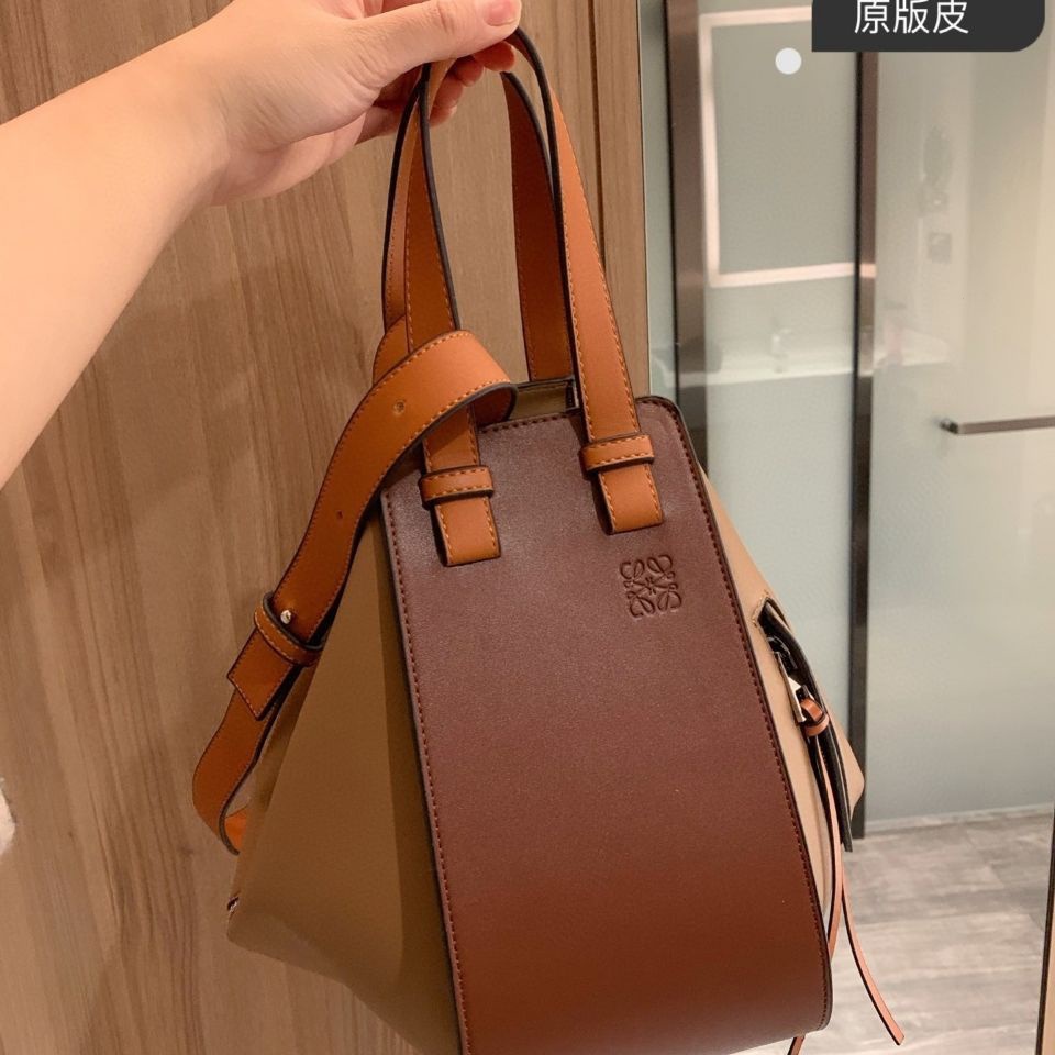 Wholesale Hammock Bag Deformation Bag Cowhide Color Matching Fashion New Style Female Bag Backpack Shoulder Crossbody Handbag Female Bag HV5s