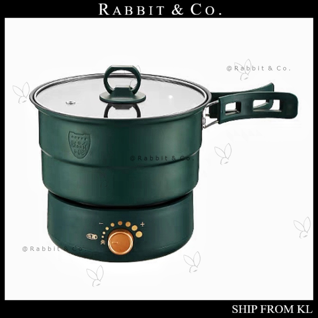 R&C 1.6L Multifunction Folding Electric Cooking Pot Dormitory Mini Hot Pot Portable Travel Split Pot Intelligent Cooking