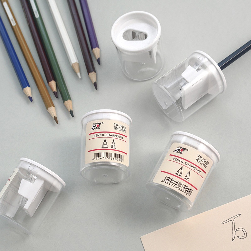Premium Must Transparent Pencil Sharpener Student Double Hole - Image 2