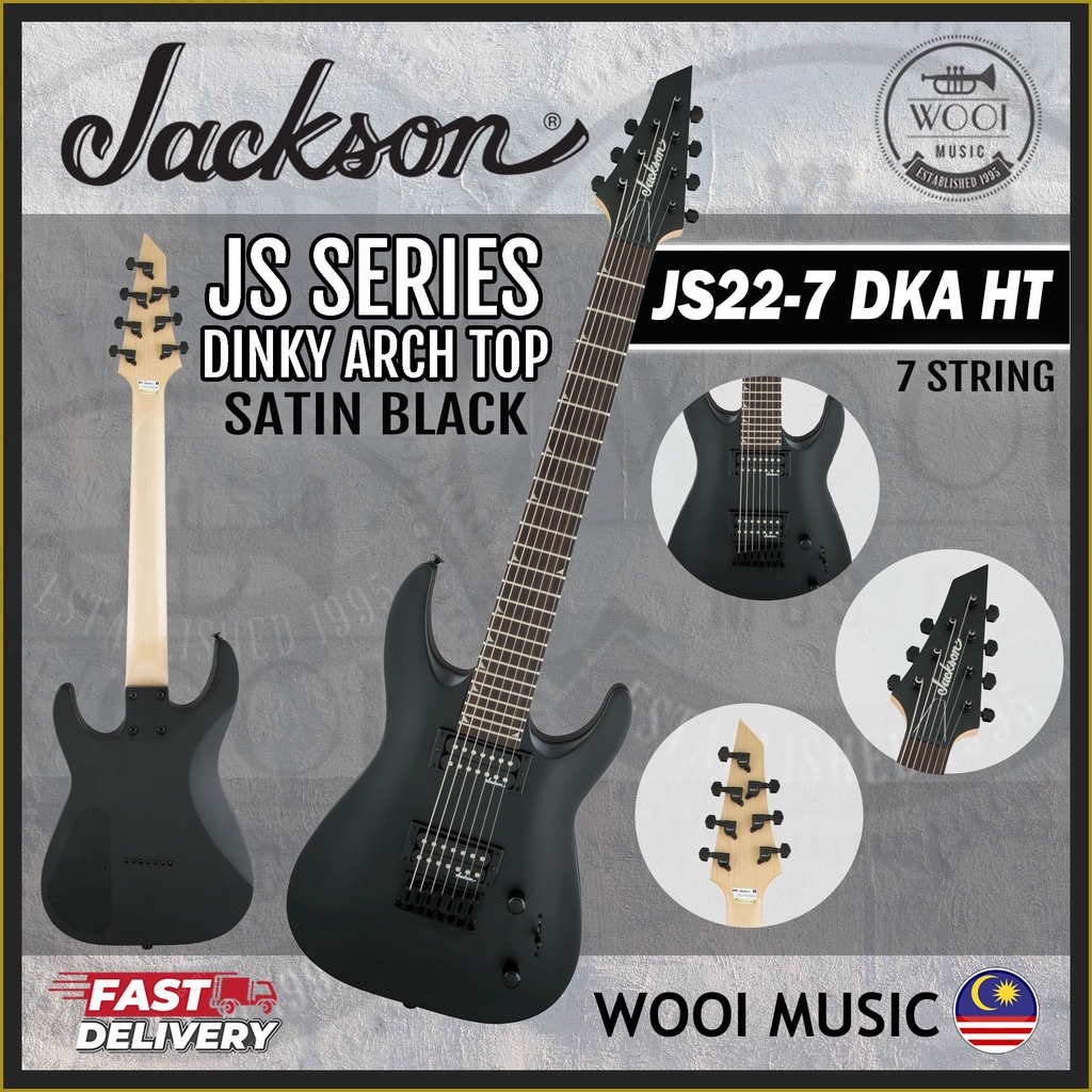 Jackson JS Series Dinky Arch Top JS22-7 DKA HT 7-String Electric Guitar - Satin Black