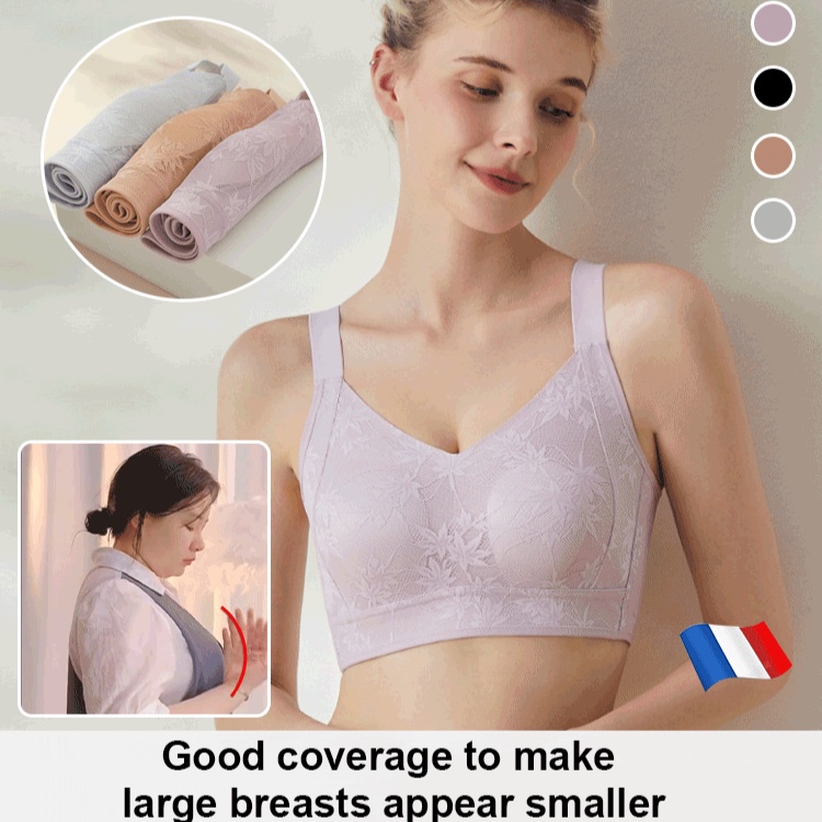 【Jualan❣️】[Born for comfort Ultra-thin breathable][Breast Minimizing] Lightweight push-up armpit fat control wireless bra middle-aged/elderly Anti-sagging bra yoga sleep underwear