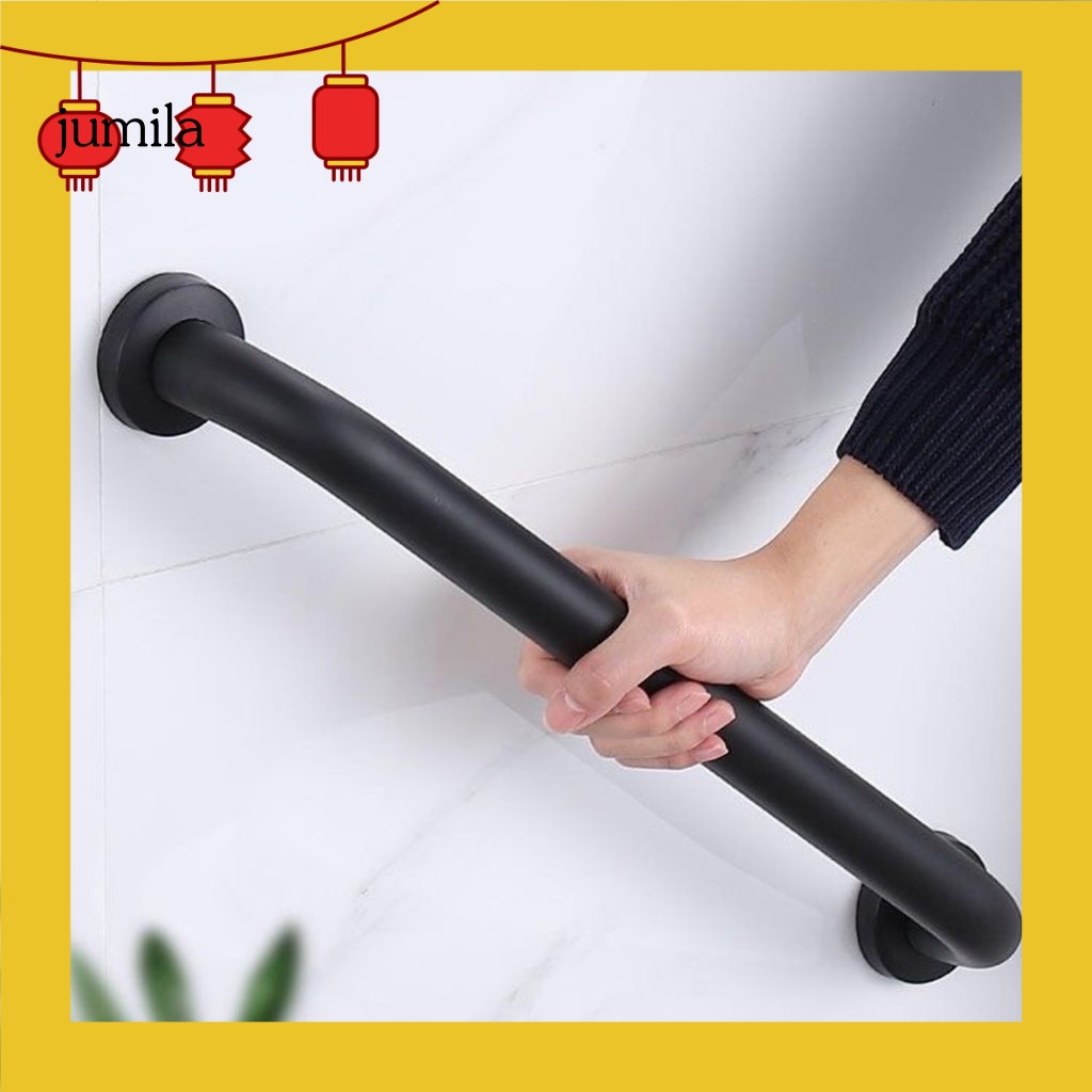 [JU] 1 Set Shower Handrail Space Saving Strong Load-bearing Anti Slip Rustproof Good Grip Towel Rack Stainless Steel Handicap Elderly Senior Assist Toilet Handrail for Washroom