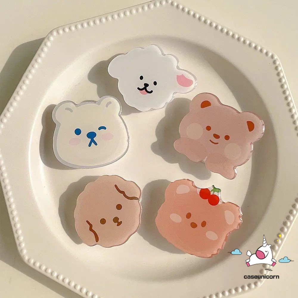 Cute Animal Universal Foldable Ring Holder Funny Various Cartoon Cat Dog Bear Phone Bracket Fashion Creativity Kawaii Puss Cake Little Bear Phone Holder