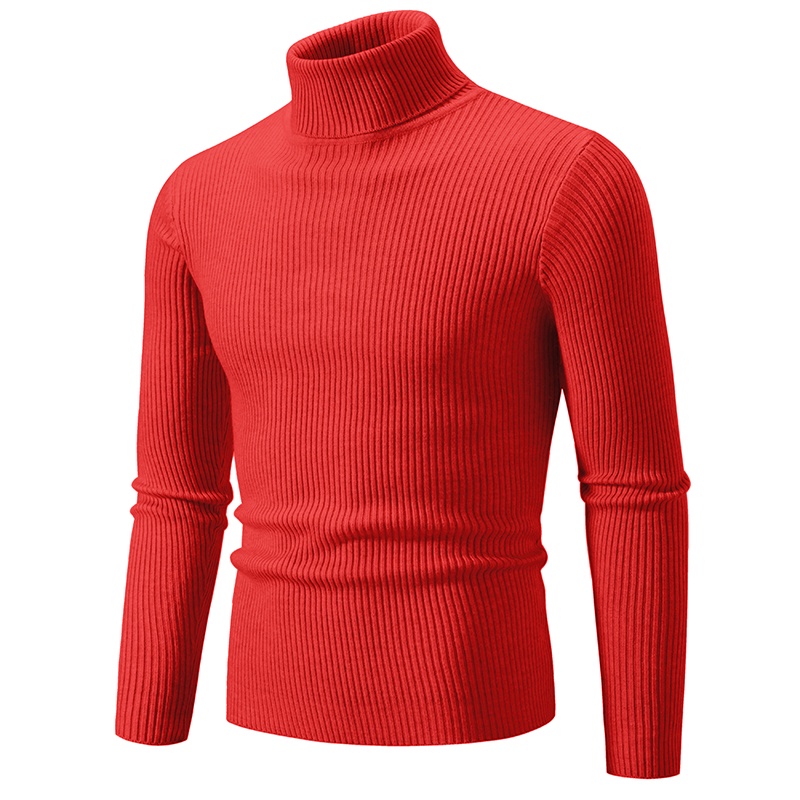 Autumn Winter Turtleneck Sweater Men Warm Knitted Solid Color Pullovers Men's Slim Fit Casual Knitwear Unisex Sweaters