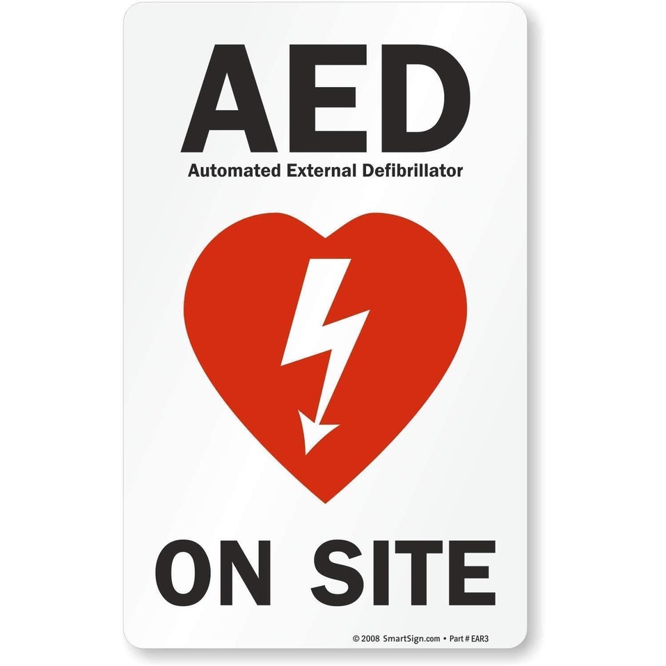 Metal Wall Art AED Automated External Defibrillator On Site Door DecalPolyester Meal Signs Tin Sign TPH