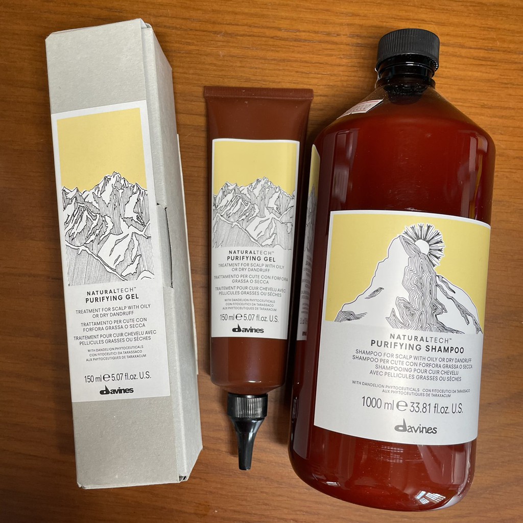 Davines Combo shampoo and gel to limit dandruff and itchy scalp Davines Purifying 1000ml/150ml