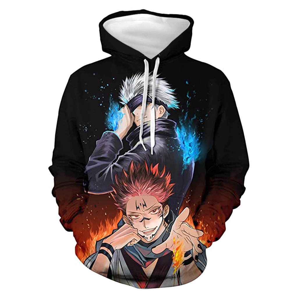 Multi Premium Cute Jujutsu Kaisen Anime Hoodie Long Sleeve Unisex Cosplay Yuuji Satoru Top Casaul 3D Sweater Fashion ... - Image 4