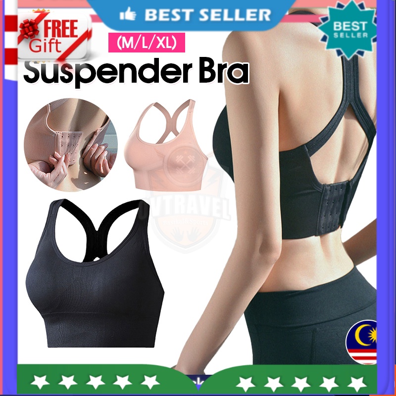 Cheap Front Buckle Seamless Shaping Bra For Women Solid Shockproof  Gathering Breasted Underwear X-Shaped Back Support Bralette