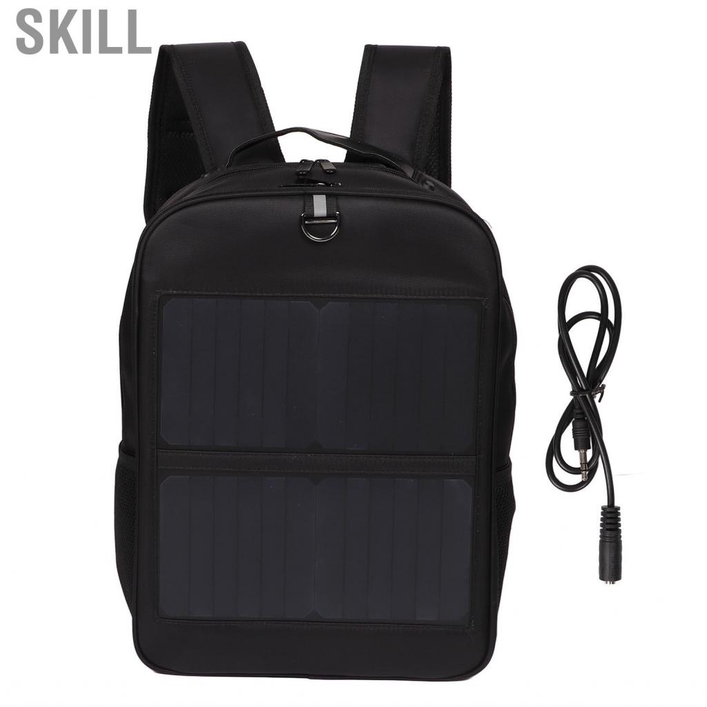 Skill 14W Solar Backpack Ergonomic Power With Handle And USB Charging Port Set