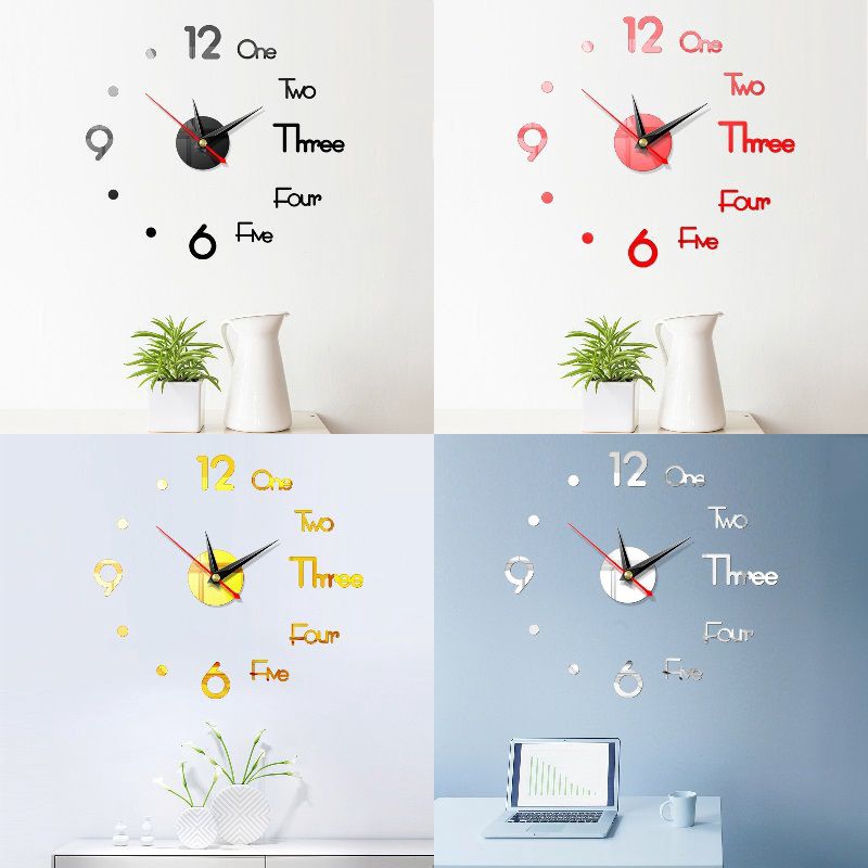 Premium Durable Ready Stock! Wall Clock NEW 3D Living Room Large Quartz Mirror DIY Home Decoration Art Desi Reliable - Image 2