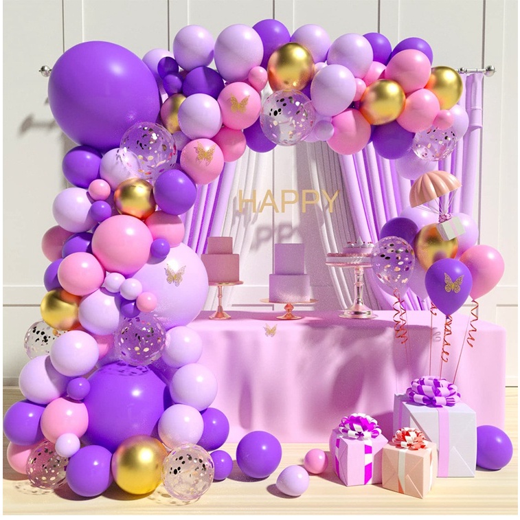 Have Premium 109pcs Pink Beauty Balloons Princess Decoration Girl 1st Happy Birthday Party Decorations Rubber Safe No... - Image 2