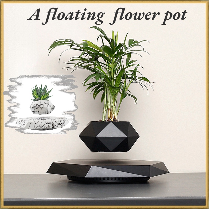 Levitating Air Bonsai Pot Rotation Flower Pot Planters Magnetic Suspension Floating Pot Potted Plant Home Without plants