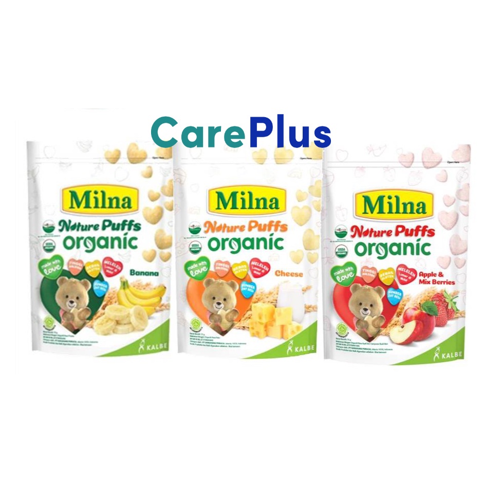 MILNA NATURE PUFFS ORGANIC 15G (APPLE & MIXED BERRIES / BANANA / CHEESE) (EXP:11/2024)