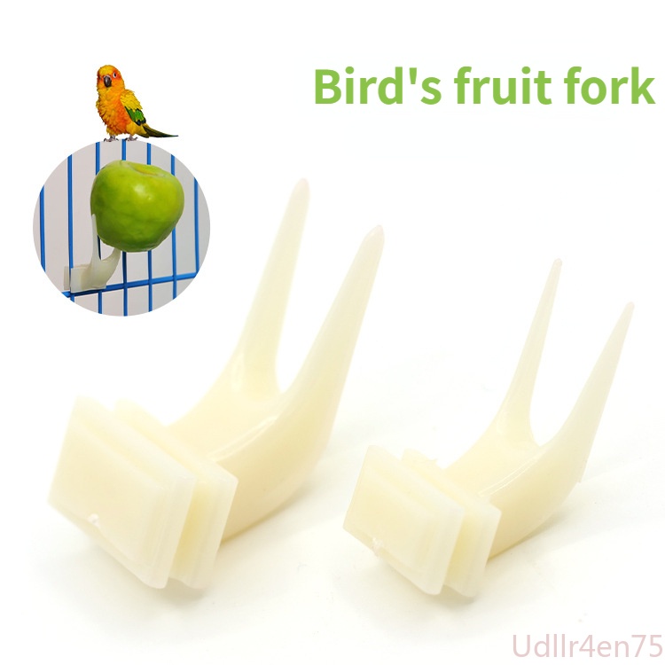 【Feeding】Birds Parrots Fruit Fork Feeder Pet Supplies Food Holder Feeding On Cage Pet Well burang Pet feeder Fork