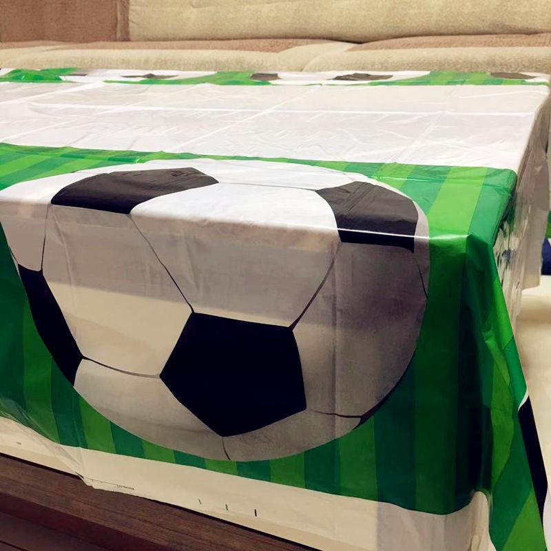 Purpose Have 1PCS Green Football Soccer Theme Happy Birthday Party Decoration Kids Supplies Ball TableCloth Covers Must - Image 3