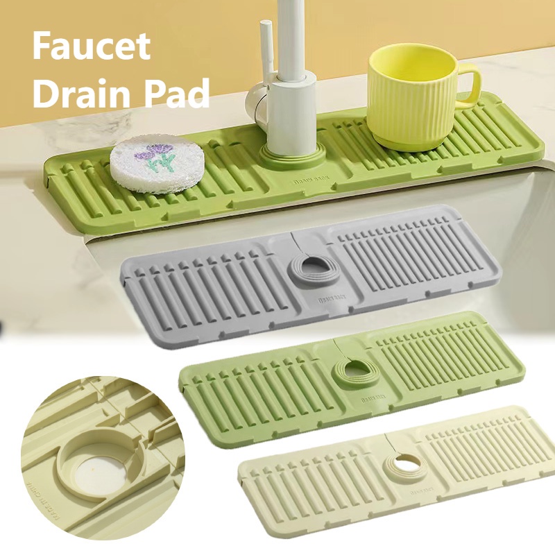  Lengthened Kitchen Faucet Sink Splash Guard Silicone Water Mat for Kitchen Bathroom Countertop Protect 水龙头沥水垫