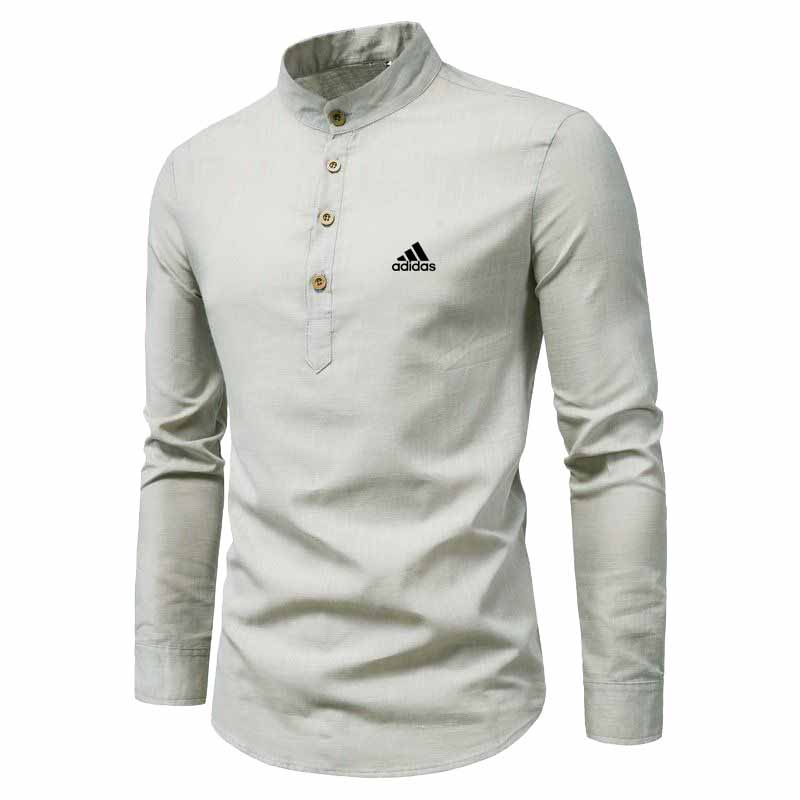 Reliable Versatile Men's Casual Linen Shirt Baju Melayu Cekak Musang Long Sleeve Kurta Slim Fit Coat Premium Durable - Image 5