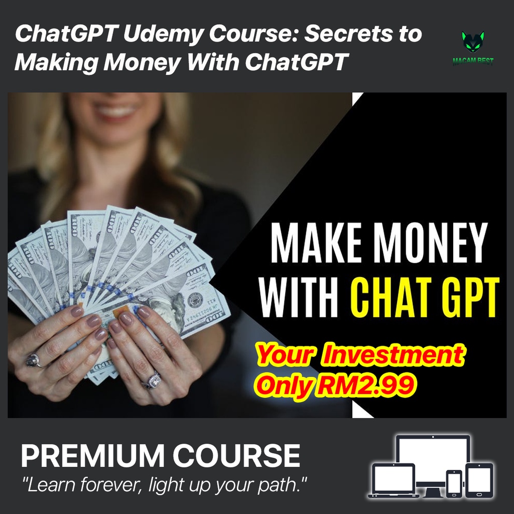 "ChatGPT Udemy Course: Secrets to Making Money With ChatGPT For Beginners" | Premium Course