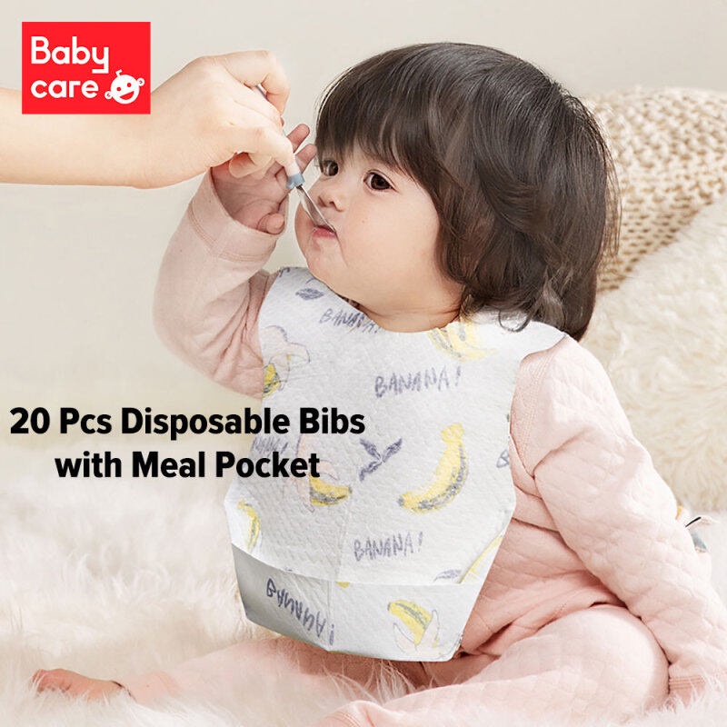 Prep Home Bc Babycare Disposable Baby Bibs Meal Pocket Three-Dimensional Waterproof Food Saliva Towel - Image 5