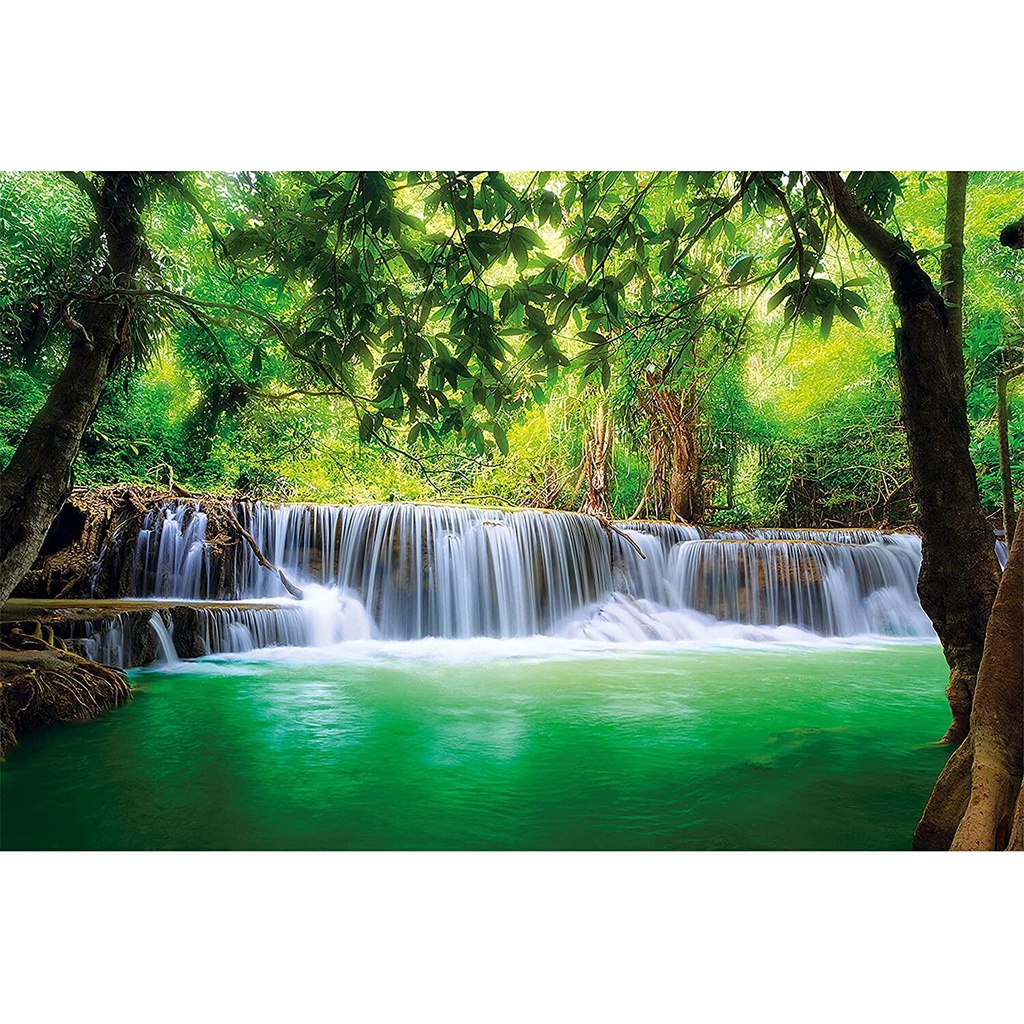 Photo Wallpaper – Waterfall Feng Shui – Picture Decoration Nature Jungle Paradise Asia Travel Location Thailand Wellness Spa Relax Image Decor Wall