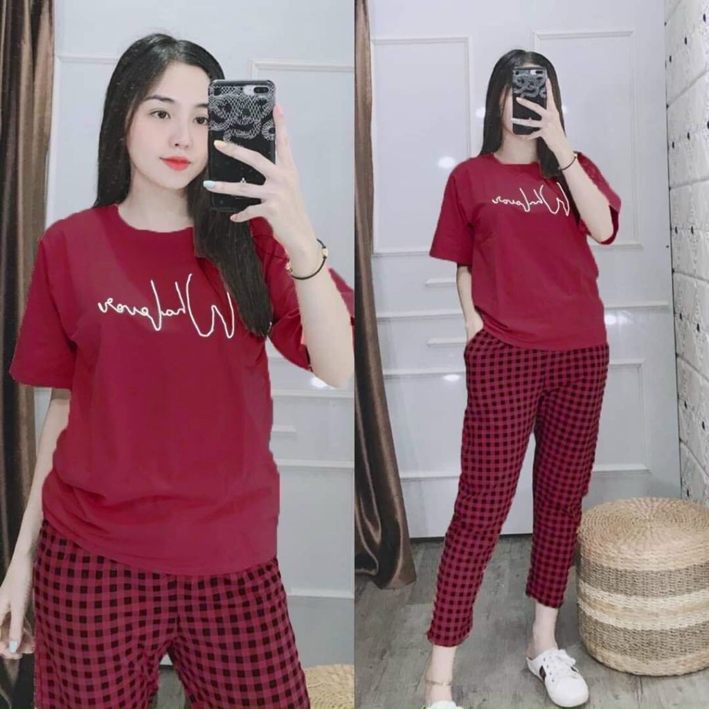 Have Purpose Bigsize ESHOP Women'S Clothing Cotton T-Shirt Pants Caro Nice Middle-Aged Sportswear DB05 Summer Quality... - Image 5