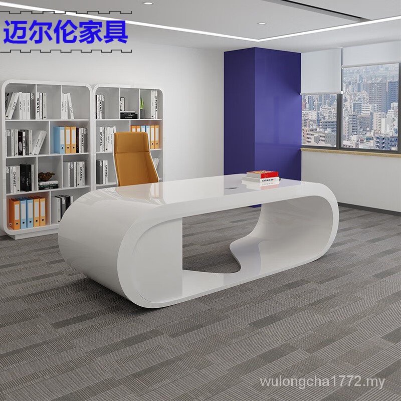 Mailun Furniture Paint Boss Desk Company President Executive Desk Office Desk and Chair Combination Simple Modern Manager Desk Office Fashion Lady Nail Table Computer Desk Desk White Desk