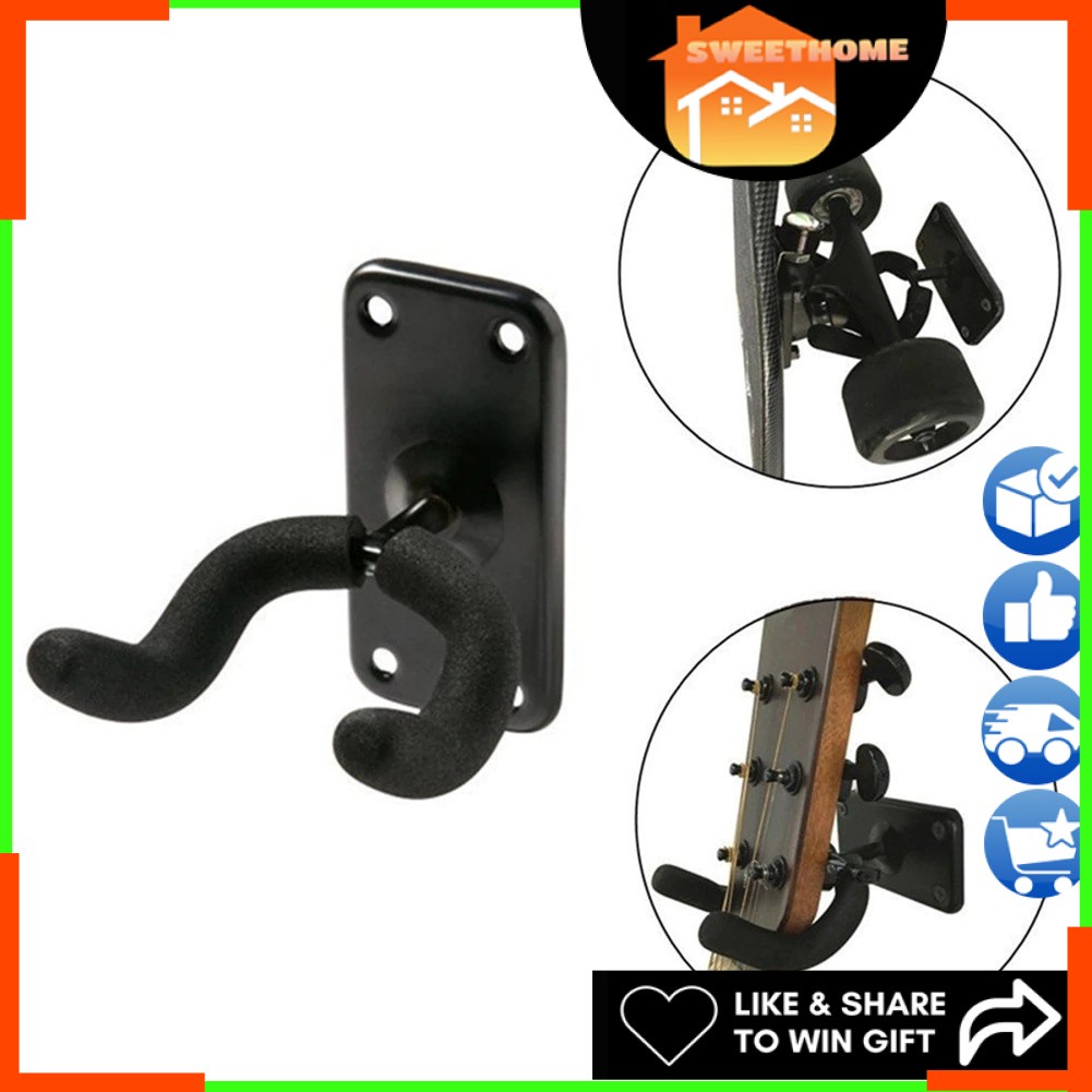 Multipurpose Guitar/Ukulele/Skateboard Wall Mount Hanger Holder Bracket Stands-Acoustic/Bass/Electric/Ukulele/Skateboard