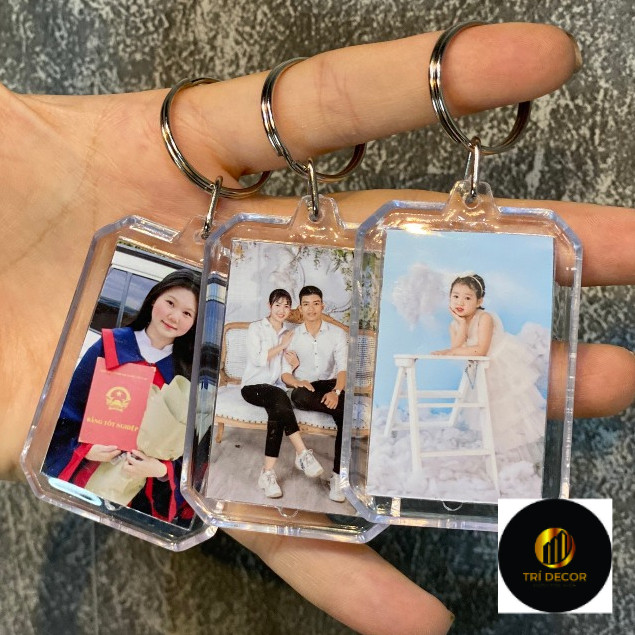 Key chain with photo printed on request, 2-sided photo mica keychain