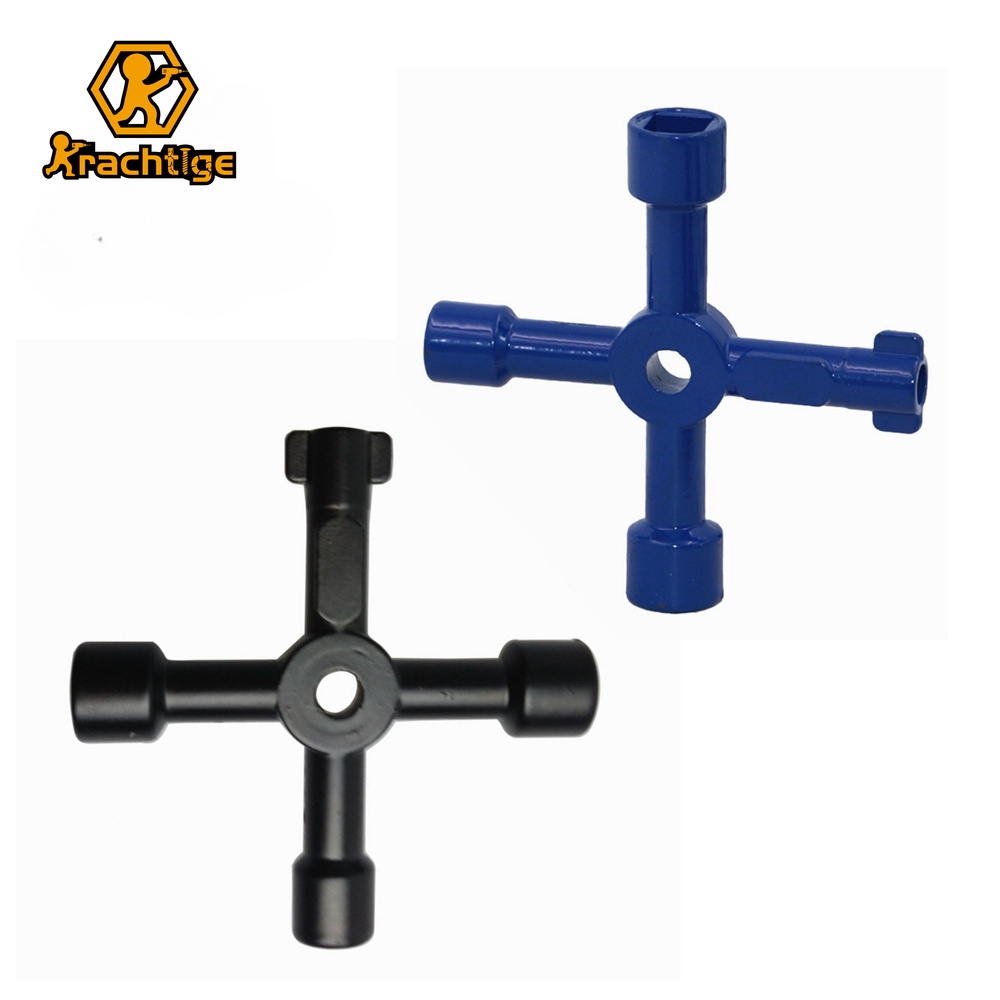 4 Way Universal Cross Triangle Wrench KEY for Train Electrical Elevator Cabinet Valve Alloy Triangle