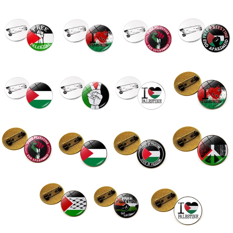 1/5/10/15/20 Palestine Flags Lapel Pin Palestinian Flags Pin Patriotic Corsage Brooch Pins Jewelry for Clothes Scarf Bag