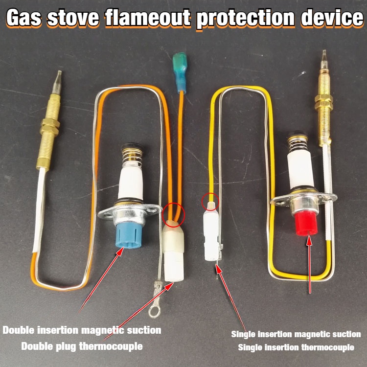 Natural gas cooker thermocouple solenoid valve induction copper needle safe flameout power-off protection probe gas stove accessories