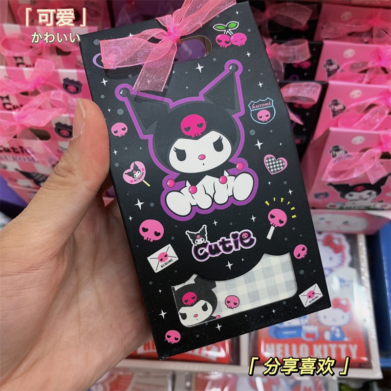 Trendy Portable Sanrio Notepad Four-in-One Kuromi Melody Cinnamoroll Cartoon Cute Gift Bag Shape Packaging Tearabl - Image 2