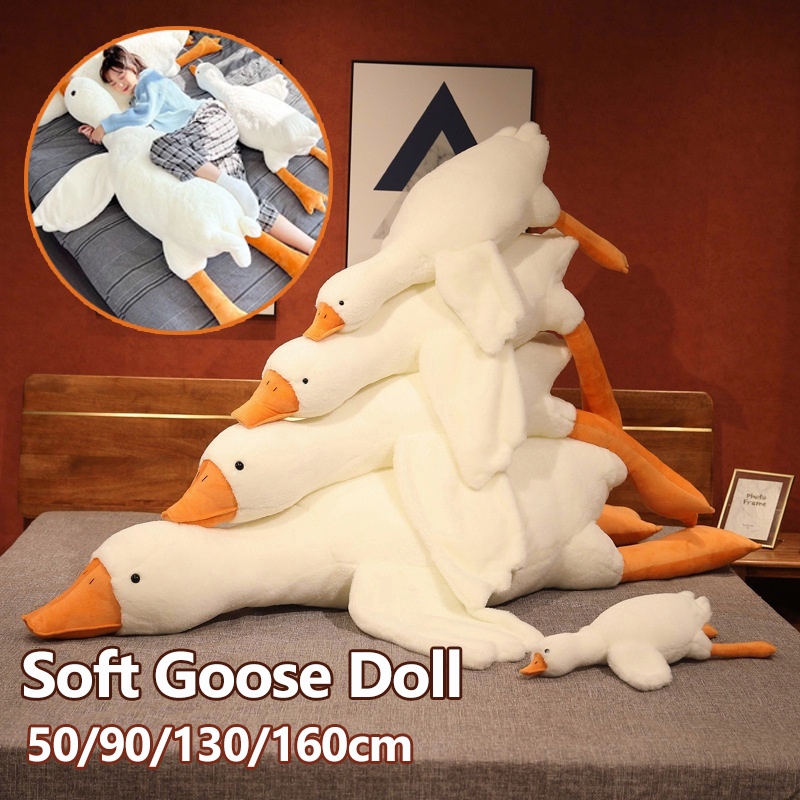 Big White Duck Plushie Funny Soft Toy Cute Goose Pillow Hug Doll Birthday Christmas Gifts Present