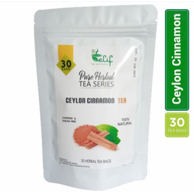 ELIF TEA Ceylon Cinnamon Tea : Pure Ceylon Cinnamon Srilanka (30 Tea Bag) -z1