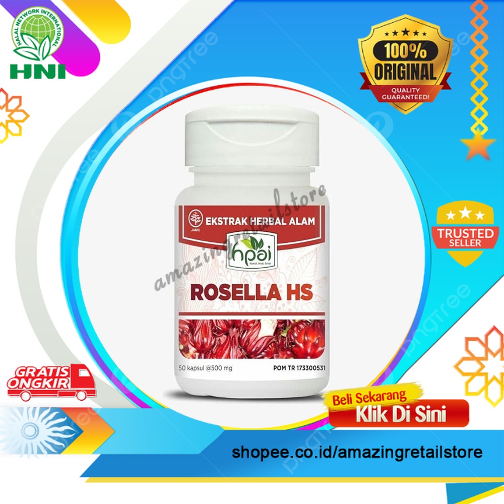 Rosella Capsules ROSELLA Flower Extract Warding Off R5ADIKAL Free To Treat Cancer Prevent Obesity - HNI HPAI ARSSRaaa