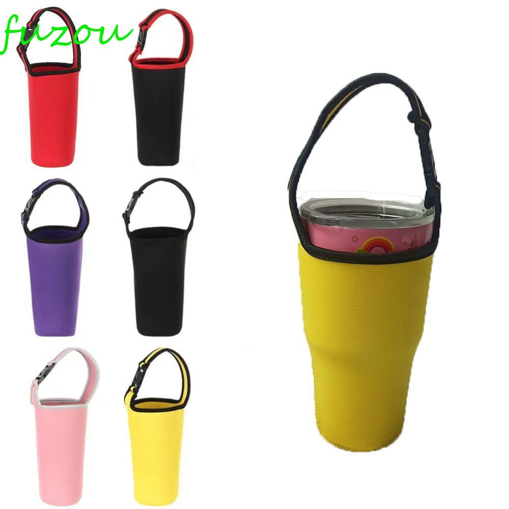 FUZOU Water Bottle Holder, Insulated Protective Anti-Hot Cup Sleeve, Eco-Friendly With Carrying Handle Neoprene Tumbler Carrier 30oz/900ml Bottle