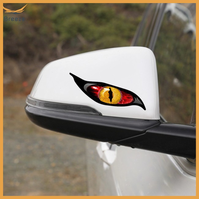 Essential Premium breeze 2pcs Car Sticker Evil Eye pvc Zombie Sunscreen Waterproof Decal Rearview Mirror 13cm*5cm Rel... - Image 2
