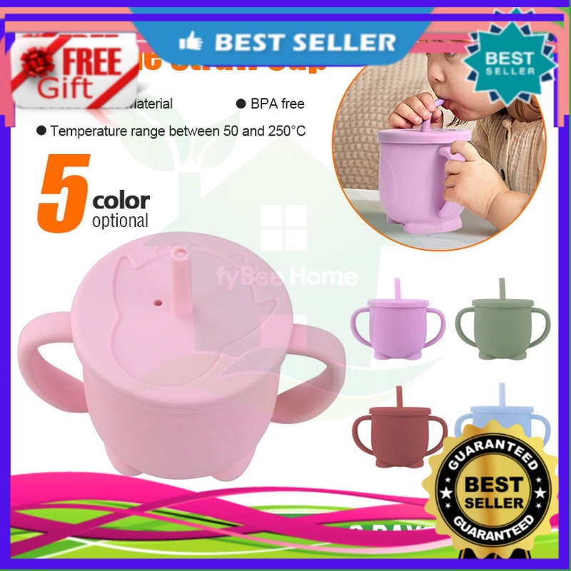 Baby Silicone Sippy Cups Leak Proof Non-slip Learning Drinking Milk Feeding  Cups Storage Drinkware 