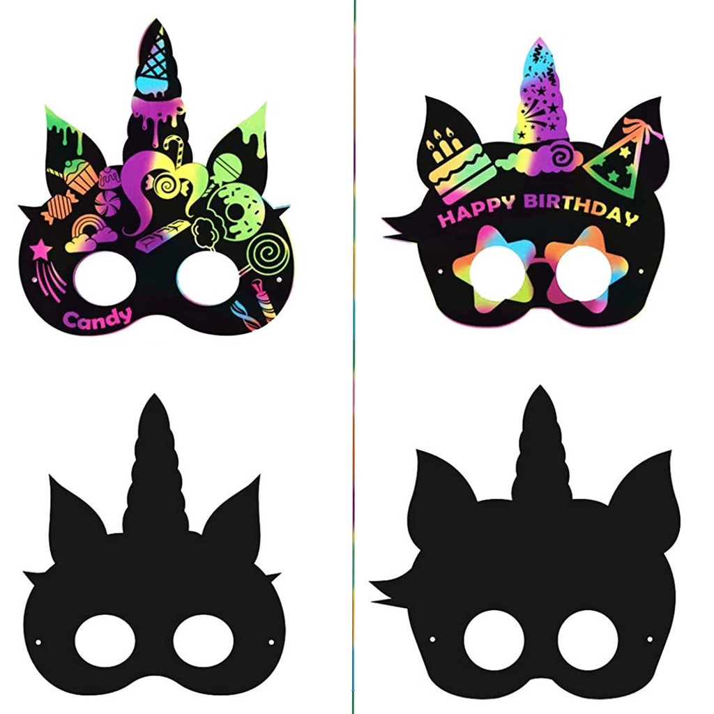 Quality Purpose Halloween Scratch Painting Animal Mask Children Birthday Party Ball DIY Classroom Decoration Props - Image 2