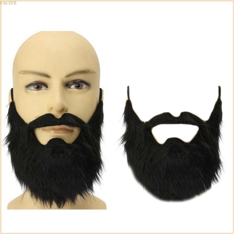 FACY Halloween Fake Beard Funny Fake Mustaches Costume Facial Hair Disguise Accessory