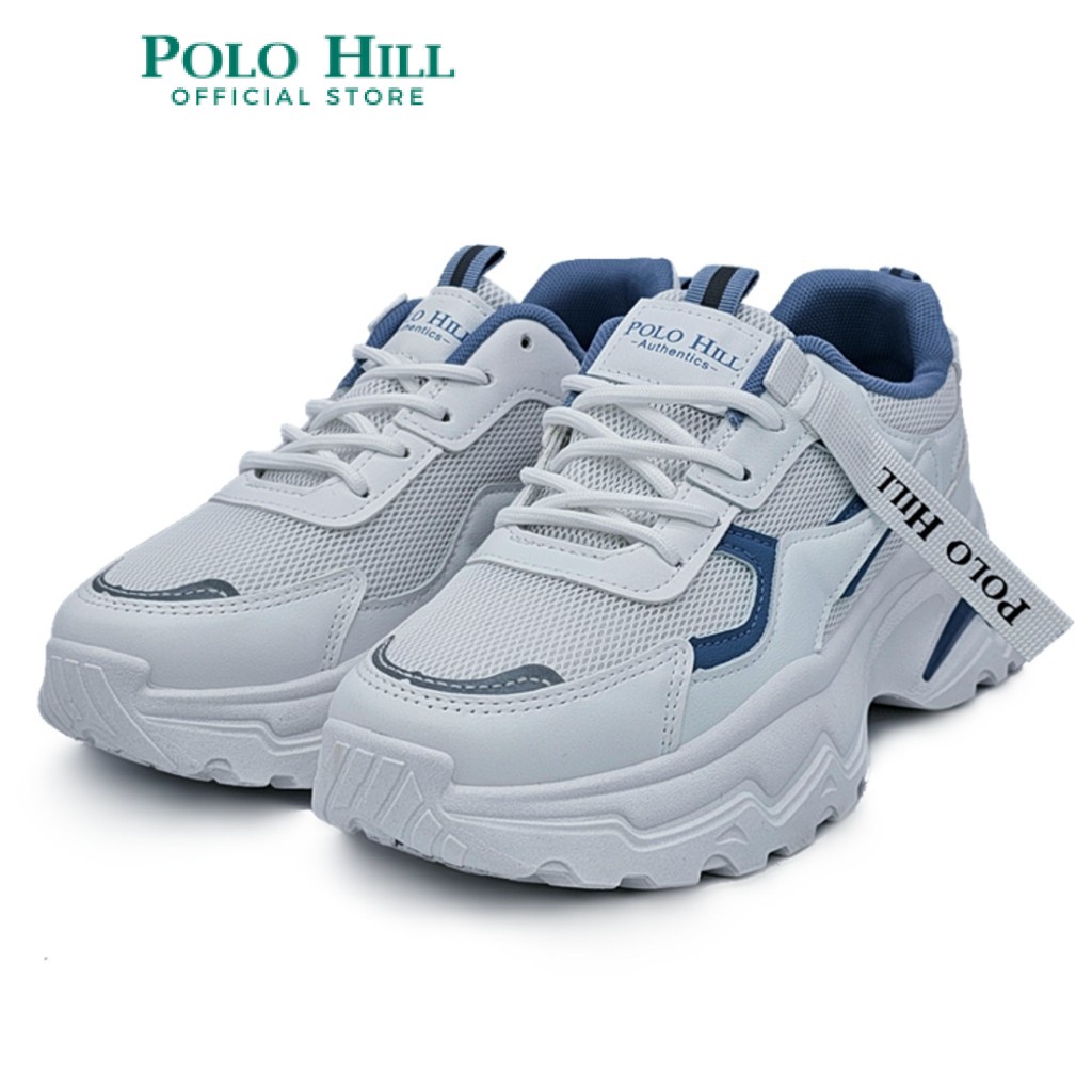 POLO HILL Ladies Lace Up Chunky Athleisure Sneakers PLSA-LS5286 (Black/Blue)