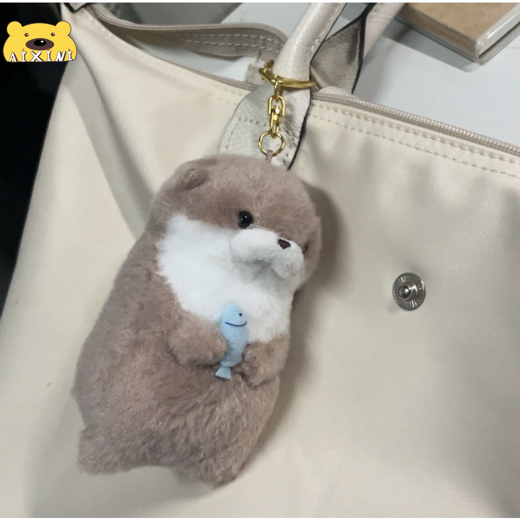 Purpose Multi 水獭抱鱼公仔New Amuse Small Otter Holding Fish Plush Pendant Cute Little Ultra Soft Toy Birthday ... - Image 5
