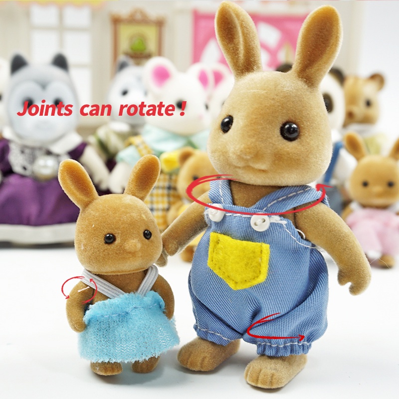 Purpose Reliable Simulation Forest Rabbit Family Doll Plush Toys Dollhouse Figures DIY Playset PlayHouse Kids Girl Bi... - Image 2