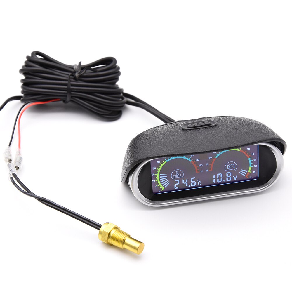 Essential Have 12V Digital Water Temperature Gauge Car + Volt Sensor Head Plug Joint Pipe Radiator Hose Ad - Image 4