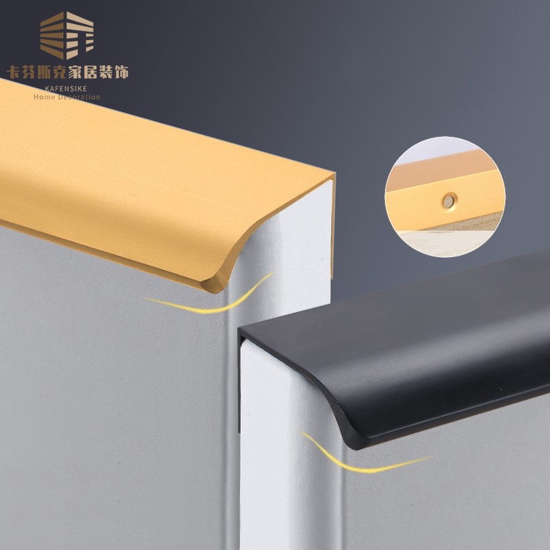 Quality Durable 8cm-100cm lengthen widened cabinet handle Drawer Wardrobe Modern extended aluminum alloy Black hand - Image 3