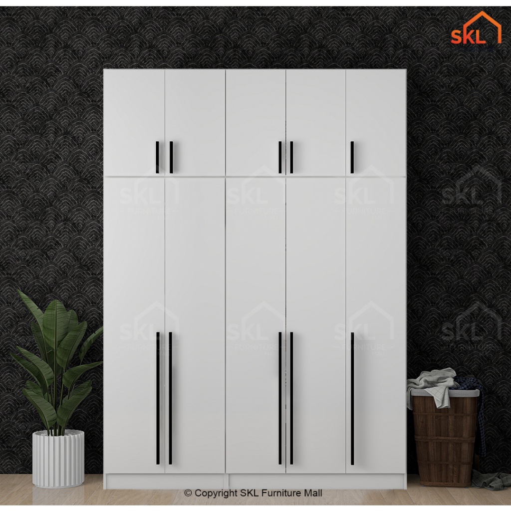 SKL 5X8FT 2/ 4/6/10 DOORS WARDROBE WITH TOP almari baju/kabinet baju almari baju budak/5 kaki